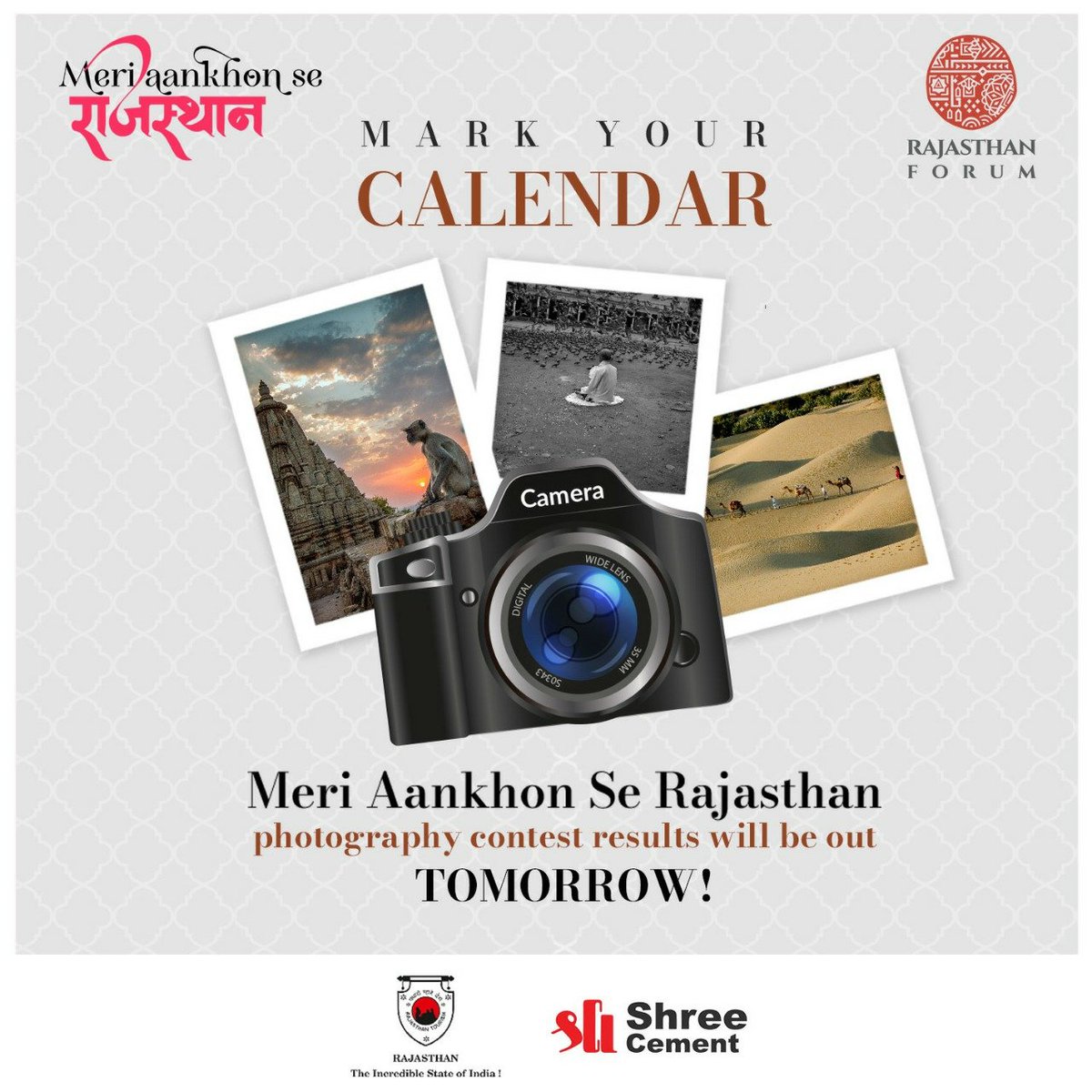 Rajasthan_Forum's tweet photo. Just a few more hours for the results! Are you EXCITED??
.
.
Stay tuned to the page for the announcement. Meri Aankhon Se Rajasthan photography contest result announcement tomorrow - 15th April 2022.
#RajasthanForum #MeriAankhonSeRajasthan #StayTuned #Results #AnnouncingSoon https://t.co/to7H5P40R2