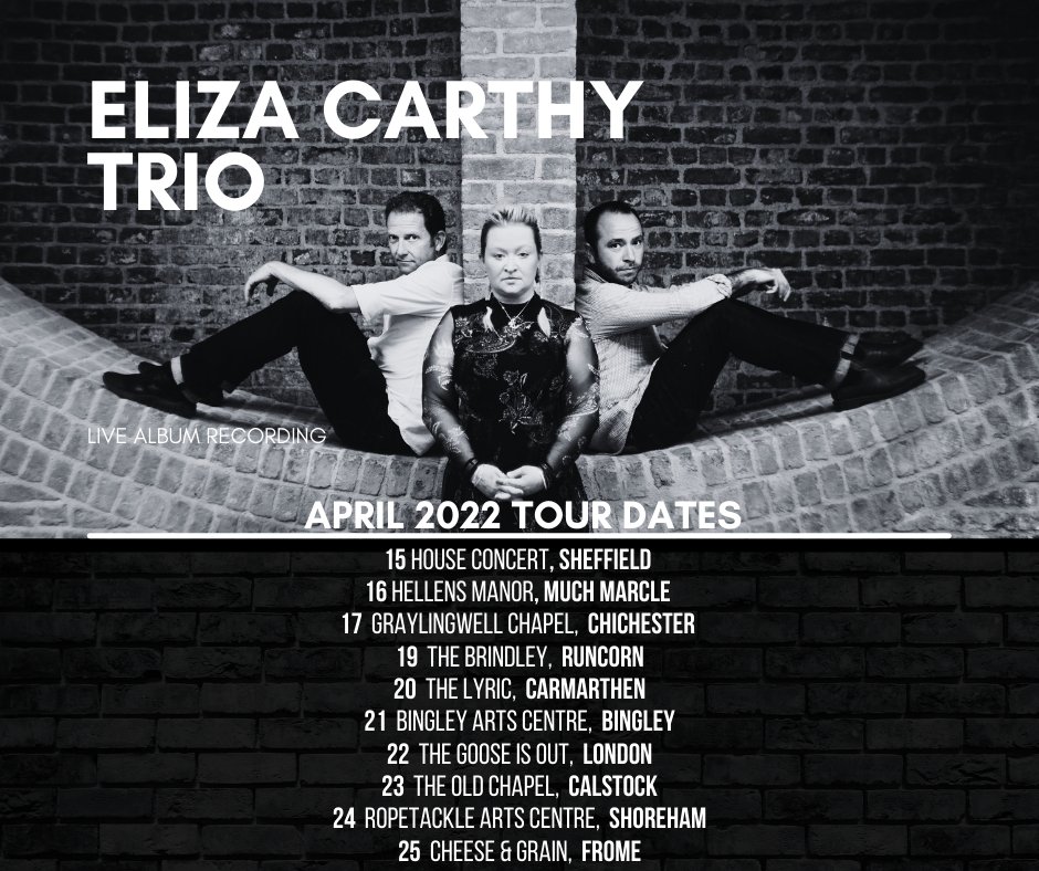 Super excited about heading out on tour with @elizacarthy and <a href="/smileysaul/">Saul Rose</a> tomorrow! PLEASE share the dates around - we've written an album especially for this tour. Live music needs you right now! Musicians need audiences.
You are the 4th member of our band.
