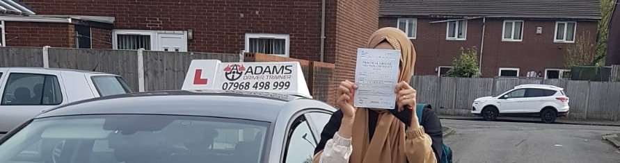 Adams_Driver's tweet photo. Congratulations Yusra on passing with our instructor Ifrah at #WestdidsburyDTC 
#drivingschool #practicaltest #Pass #drivinginstructor #adamsdrivertrainer #bestdrivingschoolmanchester  #drivinglessons #drivinglessonsmanchester #drivingschoolmanchester #Threebestrated #ADI https://t.co/r7UPokGWIu