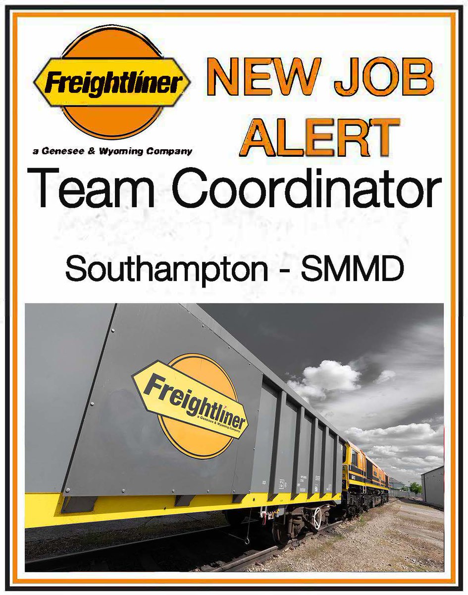 RailFreight's tweet photo. We're #recruiting
Vacancy: Team Coordinator
Location: Southampton - SMMD
#railroles #jobs #nowhiring #newjobs #TeamCoordinator
https://t.co/lCwxUO7gxq https://t.co/a7S7la7fVC
