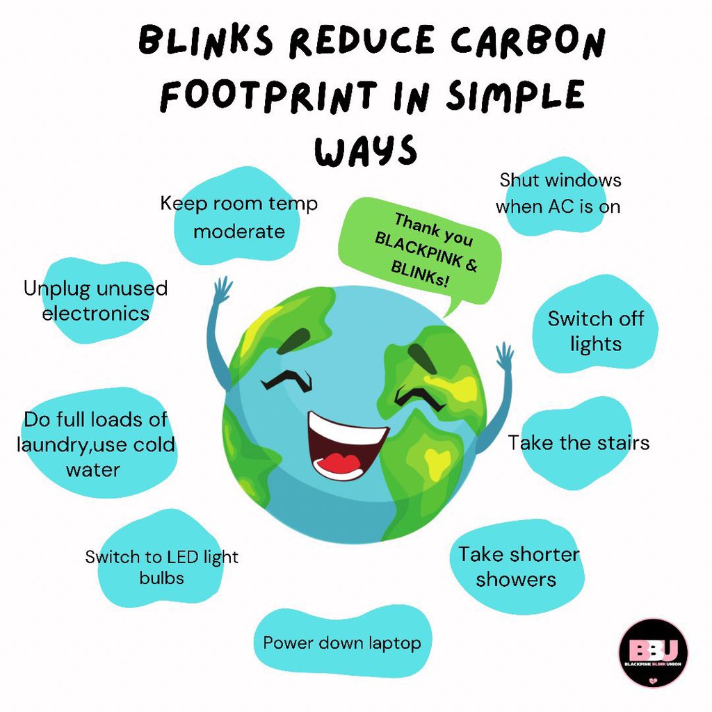 🌍 | TIPS ON: HOW TO SAVE THE EARTH IN SMALL WAYS ✨ 

BLINKs here are some ways that you can reduce Carbon Footprint in your Activities of Daily Living. MAKE IT A HABIT! CHANGE starts within us!🖤💗

#ScienceProtest
#LetTheEarthBreath
#ClimateChangeAwareness