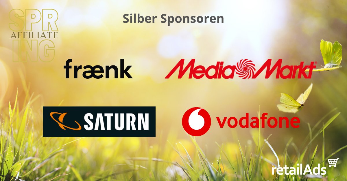 📣 Wir freuen uns fraenk.de @mediamarkt_de @SaturnDE und <a href="/vodafone_de/">Vodafone Deutschland</a> als Silbersponsoren auf dem Affiliate-Spring-Meeting am 27.04. im PARKS Nürnberg begrüßen zu dürfen! 🎉

Wir freuen uns auf euch!

Alle Infos zum Event findest du hier: bit.ly/37vBGCo