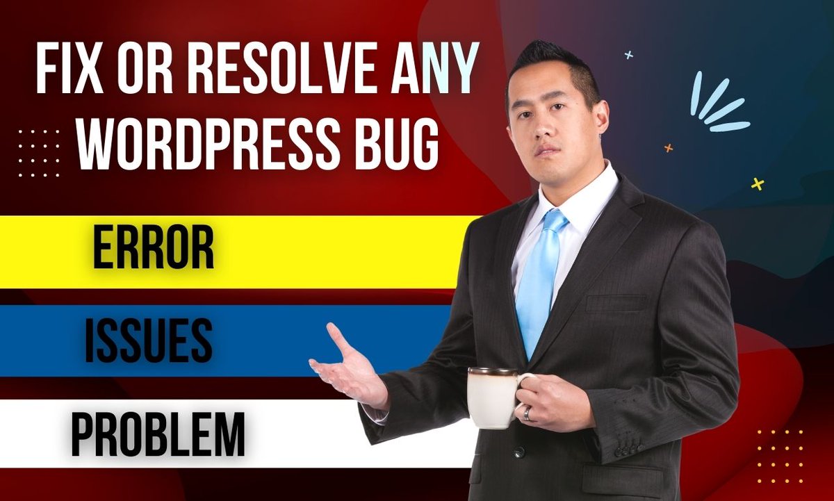 MdBilla24608591's tweet image. Fix wordpress issues, wordpress errors fix and wordpress bugs fix
★Any WordPress Problem
★ Syntax/ Fatal Error
★Internal Server Error.
★404 Page Not Found
★Media Upload Problem
★Plugin/ Theme Issues
#bug_fix #wordpress_bug #wordpress_error
Find Me:fiverr.com/share/xldaaD