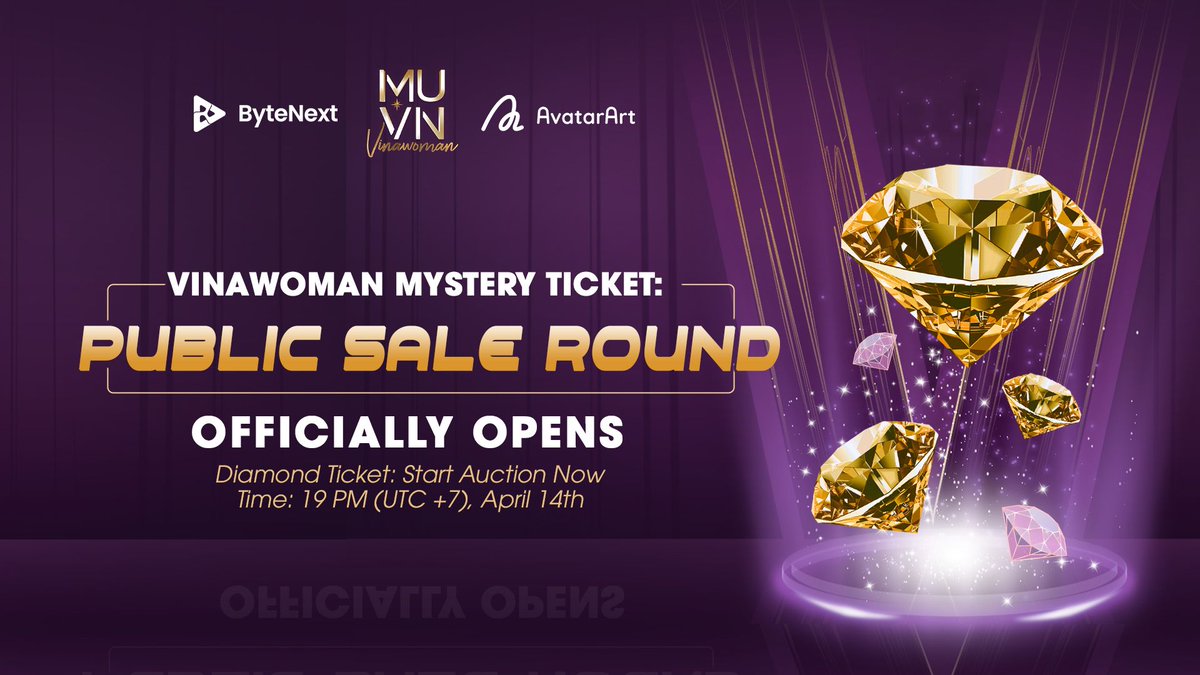 Bytenextio's tweet photo. 🔥 #NFT VINAWOMAN COLLECTION PUBLIC SALE IS NOW OPEN 🔥

⏰ TIK-TOCK, THE ALARM IS GOING OFF! ⏰
The NFT #VINAWOMAN Collection Public Sales start at 19 PM (UTC +7)

📌 Purchase 𝗠𝘆𝘀𝘁𝗲𝗿𝘆 𝗧𝗶𝗰𝗸𝗲𝘁 at https://t.co/8oHPsBwTes

#NFTs #NFTdrops #NFTGiveaways https://t.co/yfbJqisU57