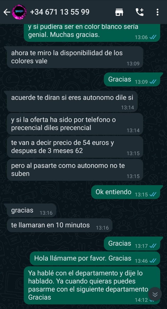 GrauSendra's tweet photo. Hola @yoigo.  Después de varias reclamaciones sin éxito voy a explicar públicamente como trabajáis y con pruebas. Me ofrecen internet + llamadas por 54€ mes. Después me cobran más y dicen que escuchando la grabación el precio es correcto. Aquí tenéis. ⬇️⬇️ https://t.co/20Qm3b1Euj