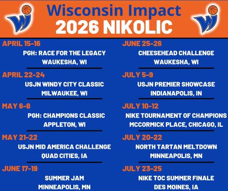KirchHannah's tweet photo. Looking forward to kicking off my Summer AAU schedule with my @WisImpact teammates this weekend.  Playing up in the 15U bracket!  Be sure to follow us all summer long. 💪🏼🏀⛹🏼‍♀️ https://t.co/JqWqNRmAUB