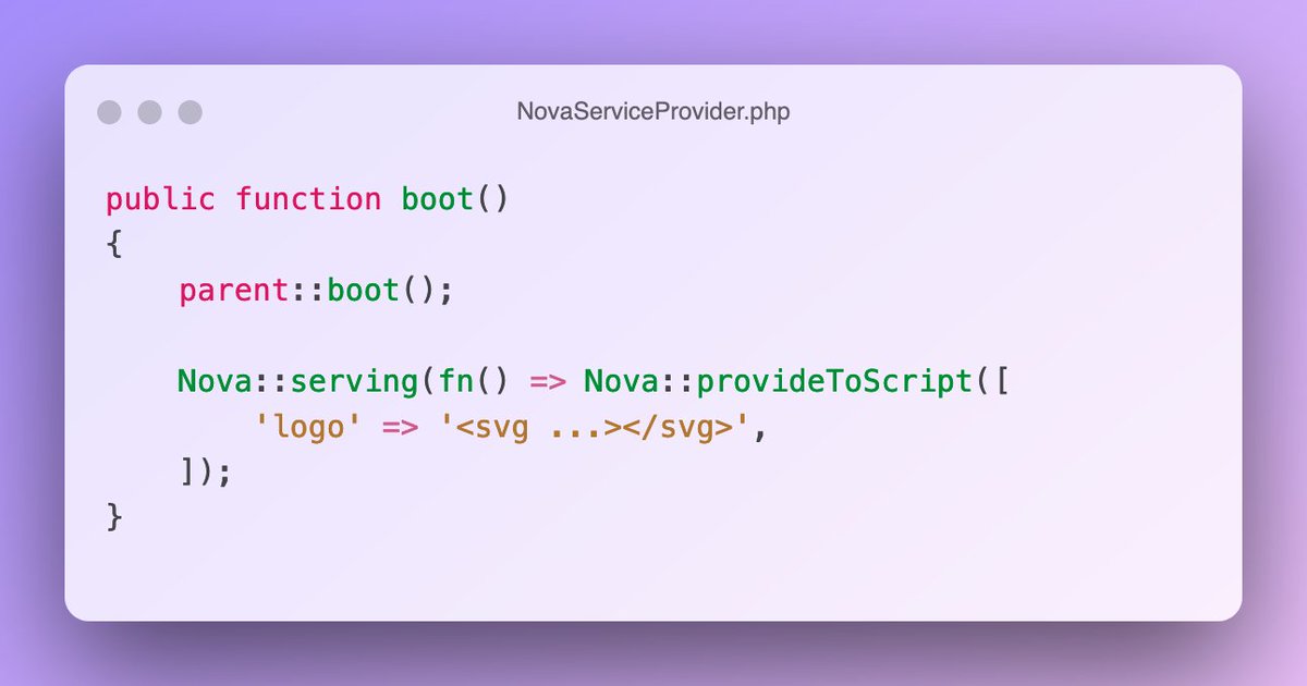 MikeVILT's tweet image. 📢 Laravel Nova 4 and Vapor users!
Here's how you customize the logo used at the top left of the Nova interface
#LaravelNova #Vapor