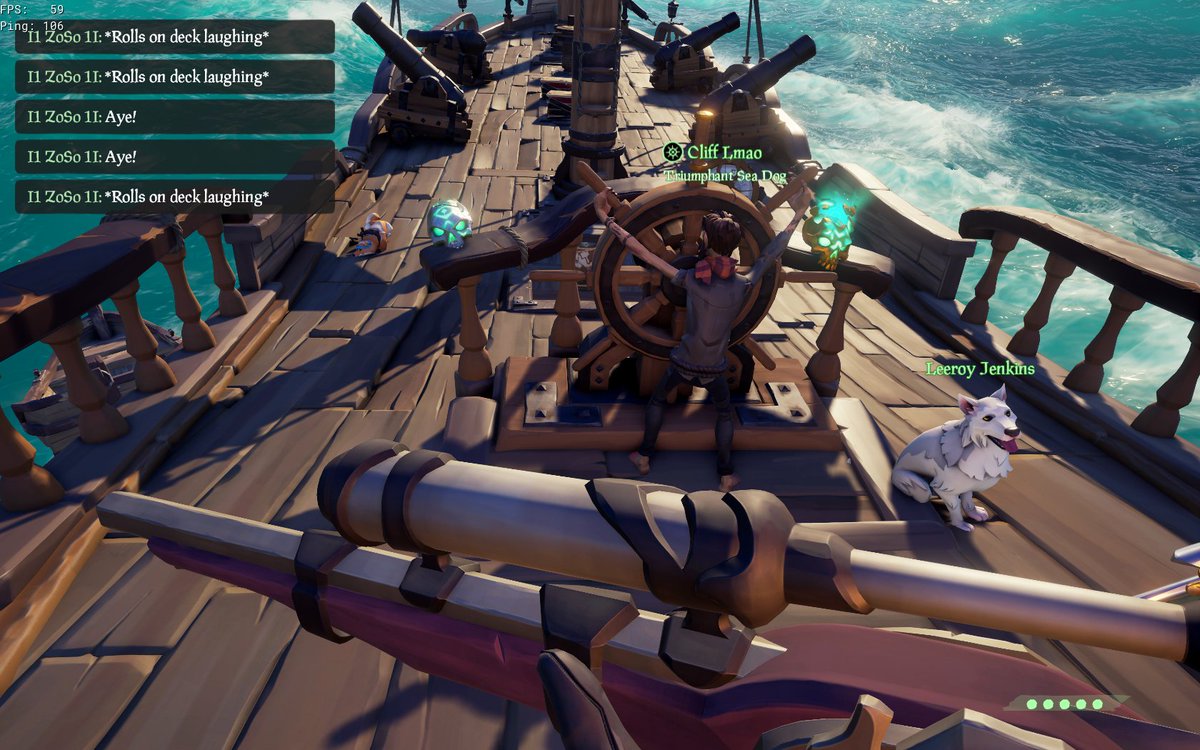 CynicalSly's tweet photo. Yo wtf lol #seaofthieves #minipirate this game is filled with surprises man. https://t.co/ltuxZ146NY