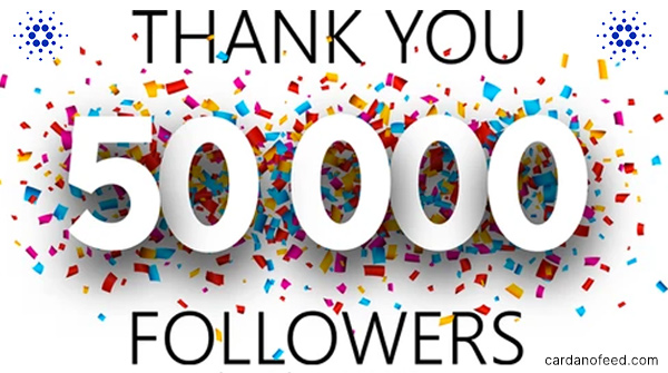 💙 50,000+ #ADA Lovers on Twitter and this is just a start! Thank you <a href="/Cardano/">Cardano Community</a> and <a href="/CardanoStiftung/">Cardano Foundation</a>. Are you one of them?

RETWEET NOW cardanofeed.com

@InputOutputHK <a href="/cryptorecruitr/">Dan</a> <a href="/CryptoIRELAND1/">Darren ☘🇮🇪</a> <a href="/cardano_whale/">whale</a> <a href="/Cardanians_io/">Cardanians (CRDN)</a> <a href="/IOHK_Charles/">Charles Hoskinson</a> <a href="/KaizenCrypto/">K₳izen Crypto</a> <a href="/astroboysoup/">Pete | Beware of Scammers</a>