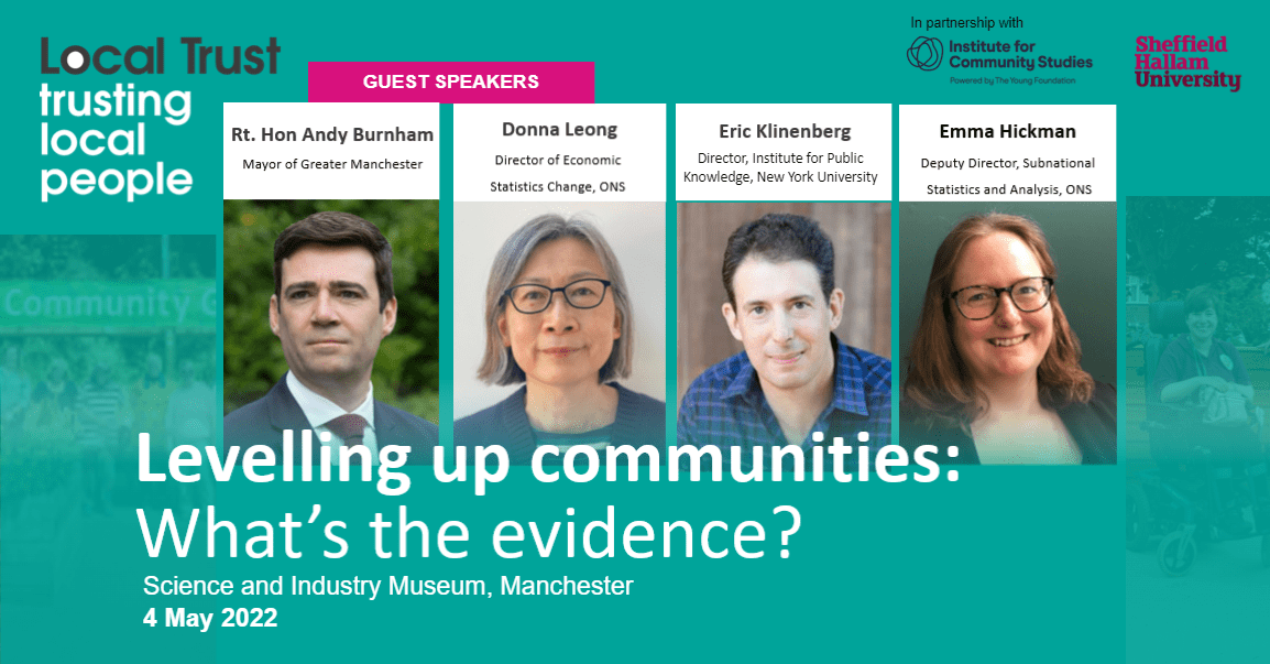 Local Trust (@localtrust) on Twitter photo It's important we follow the evidence to achieve long-term positive change for communities.
Join us to explore the evidence on how to level up communities 📅 4 may.
In person: bit.ly/3wR5gx3
Online: bit.ly/38970aw
W/<a href="/AndyBurnhamGM/">Andy Burnham</a> <a href="/ONS/">Office for National Statistics (ONS)</a> <a href="/EricKlinenberg/">Eric Klinenberg</a> It's important we follow the evidence to achieve long-term positive change for communities.
Join us to explore the evidence on how to level up communities 📅 4 may.
In person: bit.ly/3wR5gx3
Online: bit.ly/38970aw
W/<a href="/AndyBurnhamGM/">Andy Burnham</a> <a href="/ONS/">Office for National Statistics (ONS)</a> <a href="/EricKlinenberg/">Eric Klinenberg</a>
