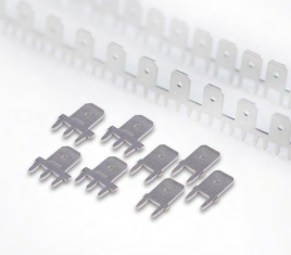 Heilind's tweet photo. Highlighting the @TEConnectivity 250 FASTON #PCB tab terminals − tin-plated tabs with a nickel underlayer in 2- and 3-post options. Ideal for applications in #HVAC, #transportation, and #IndustrialMachinery controls that require the use of #FASTON tabs. https://t.co/FZnGxepwz2 https://t.co/WSbzLKHGat