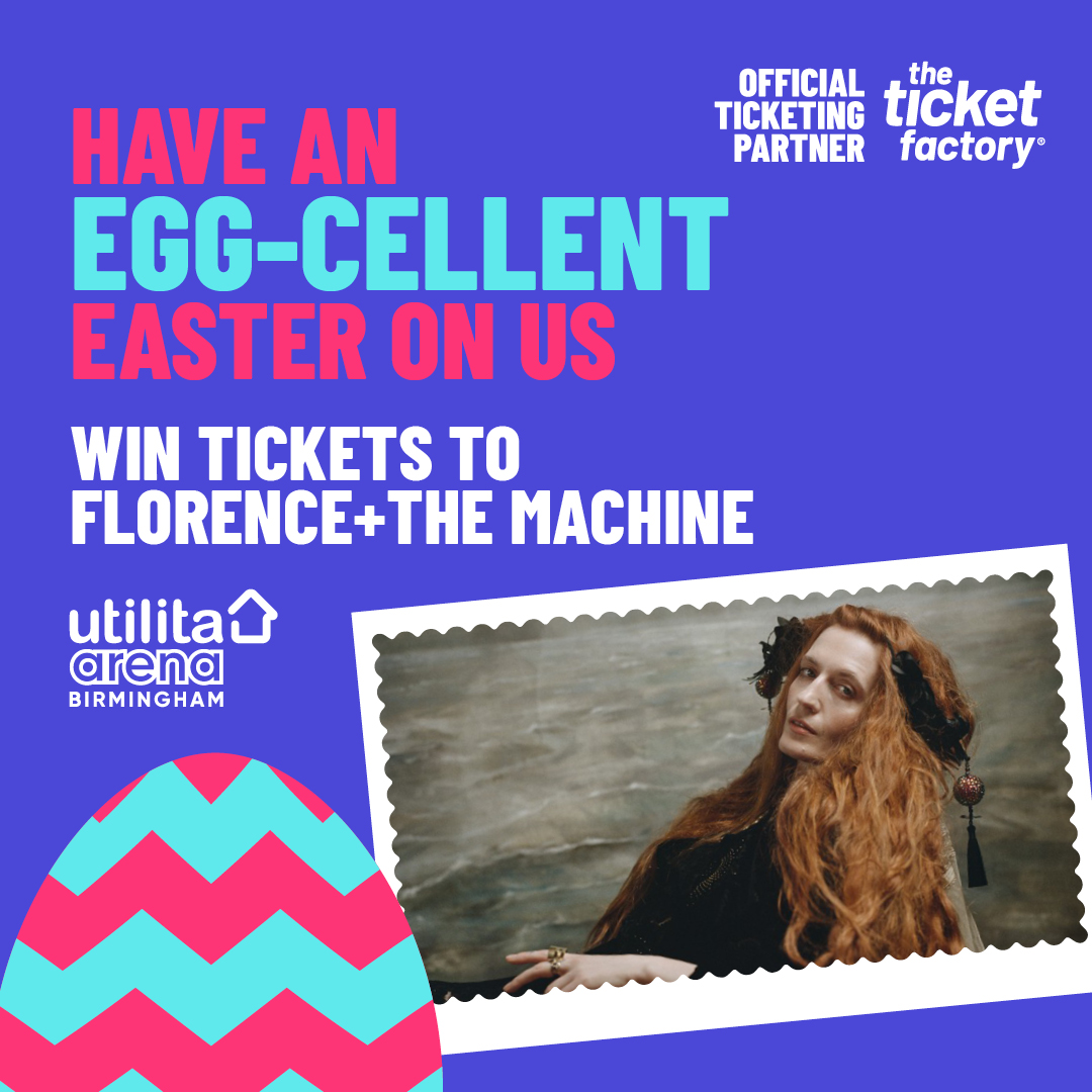 Utilita Arena Birmingham (@utilitaarenabhm) on Twitter photo #WIN: Instead of Easter Eggs this year, how about FREE tickets? Want to win x2 tickets to see <a href="/florencemachine/">Florence + the Machine</a> on the 24th November 2022 at our place?!
What you need to do:
Give us a FOLLOW ✅
RT this post ✅
COMMENT with the name of the person you'd take with you ✅ #WIN: Instead of Easter Eggs this year, how about FREE tickets? Want to win x2 tickets to see <a href="/florencemachine/">Florence + the Machine</a> on the 24th November 2022 at our place?!
What you need to do:
Give us a FOLLOW ✅
RT this post ✅
COMMENT with the name of the person you'd take with you ✅