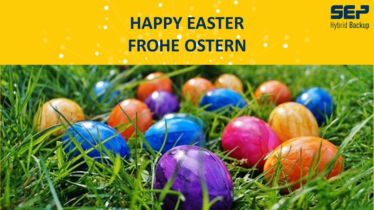 SEPHybridBackup's tweet photo. Happy Easter! 
Frohe Ostern!
Relax - SEP keeps your data protectd!
https://t.co/iiAkhcqxSd
#Backup #Recovery #virtual #Easter https://t.co/GQdR7uGMKE