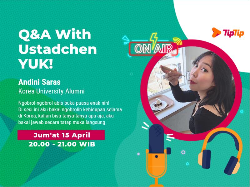 ustadchen's tweet photo. Yang kangen mau ngobrol-ngobrol bareng soal kehidupan di Korea, besok jam 8 aku bakalan live session ✨Q&amp;A with Ustadchen✨ di Tiptip! Pastinya bakal seru banget jawabin pertanyaan dari kalian YEAY 🥳

Langsung klik linknya buat daftar https://t.co/jqkMmvaBeo 🤩 https://t.co/tWBlmMkd9m