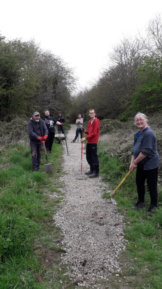 Volunteers working today to improve paths for the local community at the Llwyni Valley Nature Reserve <a href="/FCCcountryside/">Cefn Gwlad SyF - FCC Countryside</a> <a href="/GwkNorthWales/">Groundwork NW</a> <a href="/WildGroundNW/">Wild Ground</a>