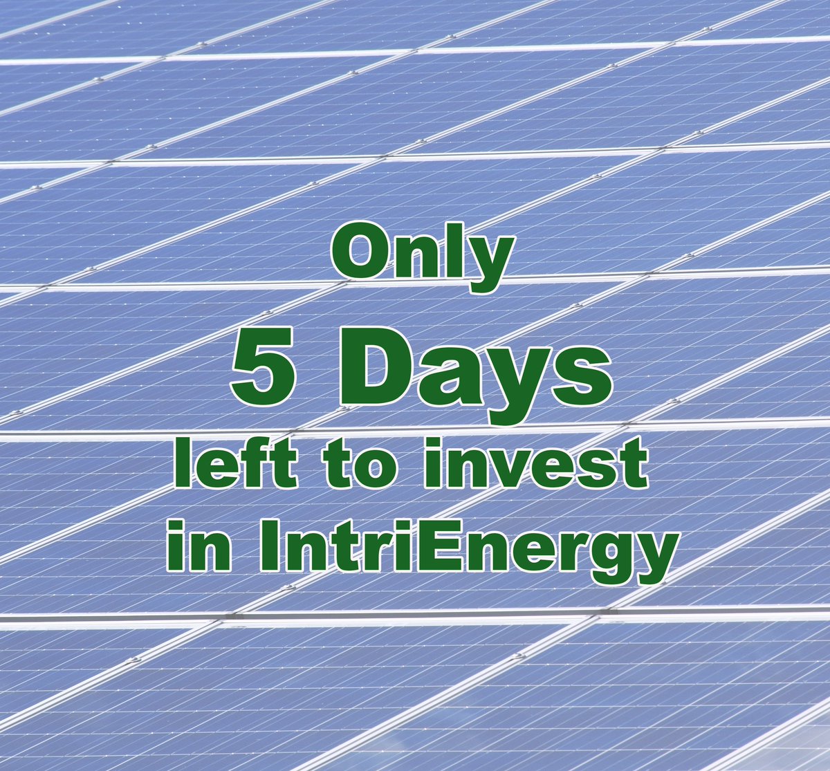 IntriEnergyInc's tweet photo. Don't let this opportunity pass you by!

Become a part of the solar industry boom by investing in the company that is "Changing the Solar Equation" by increasing solar panel efficiency by up to 60%

Become an equity shareholder today: https://t.co/JMmCXz8lor https://t.co/NMX7j2uejW