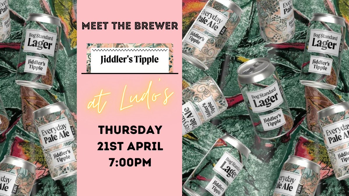 Meet the Brewer next week at Ludo's - our most local brewer, Jiddler's Tipple, will be sampling some of his lovely beers. Tix here: eventbrite.com/e/jiddlers-tip…