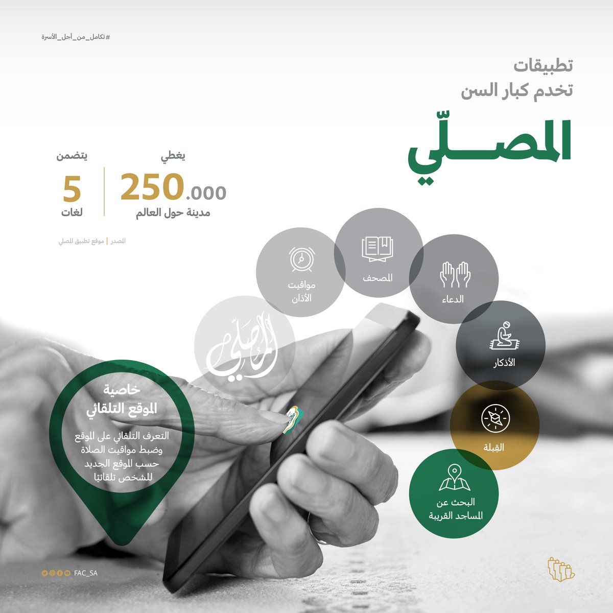 FAC_SA's tweet photo. لنمكنهم من أداء الصلوات بكل سهولة ويسر، يتضمن تطبيق #المصلي إرشادات تساعد #كبار_السن على أدائها بكل طمأنينة. 
#مجلس_شؤون_الأسرة https://t.co/cHaTwZAGvK