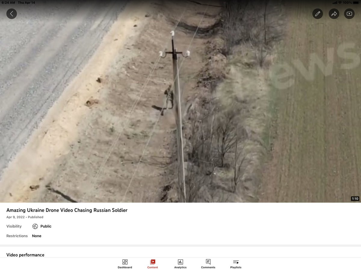 youtu.be/U27PHgHQle0

Amazing #youtube video of #RussiaUkraineWar 
A soldier is being followed by a #drone to his base camp