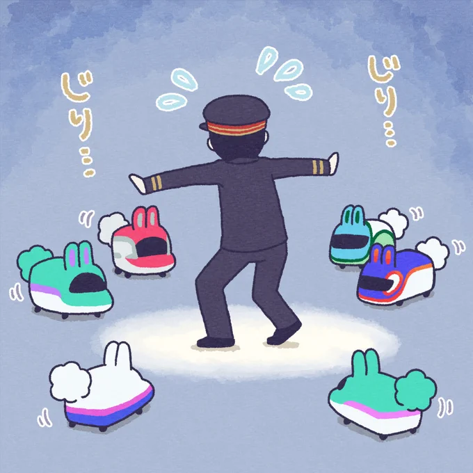 「ハシラセロ…」「ハシラセロ…」「全力疾走サセロ…」
🧑‍✈️「しばらくは速度落としてね💦」 