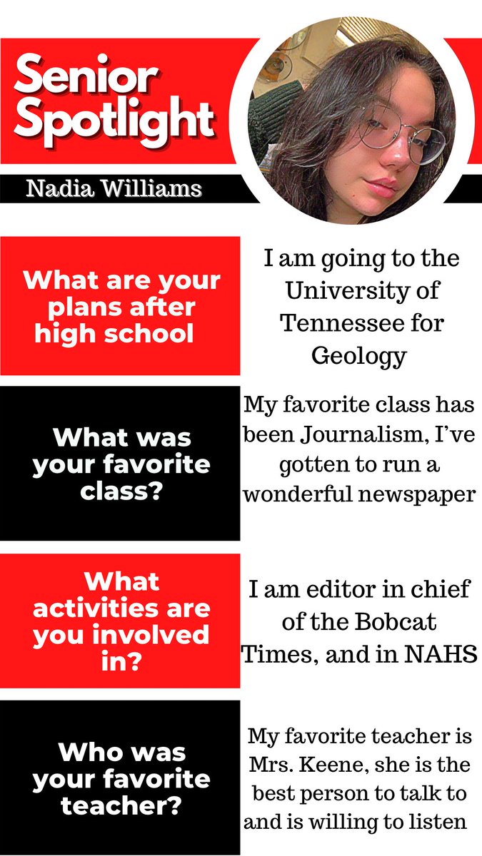 centralsga's tweet photo. SENIOR SPOTLIGHT: Nadia Williams is attending The University of Tennessee for Geology. https://t.co/dDZq2wc2N1