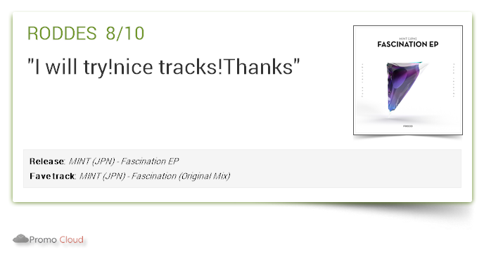 fuserecords's tweet photo. RODDES supports: MINT (JPN) - Fascination EP 8/10 https://t.co/sPFJpcuITf #newrelease https://t.co/cfbt25SJAc https://t.co/N5YEWX4p3B