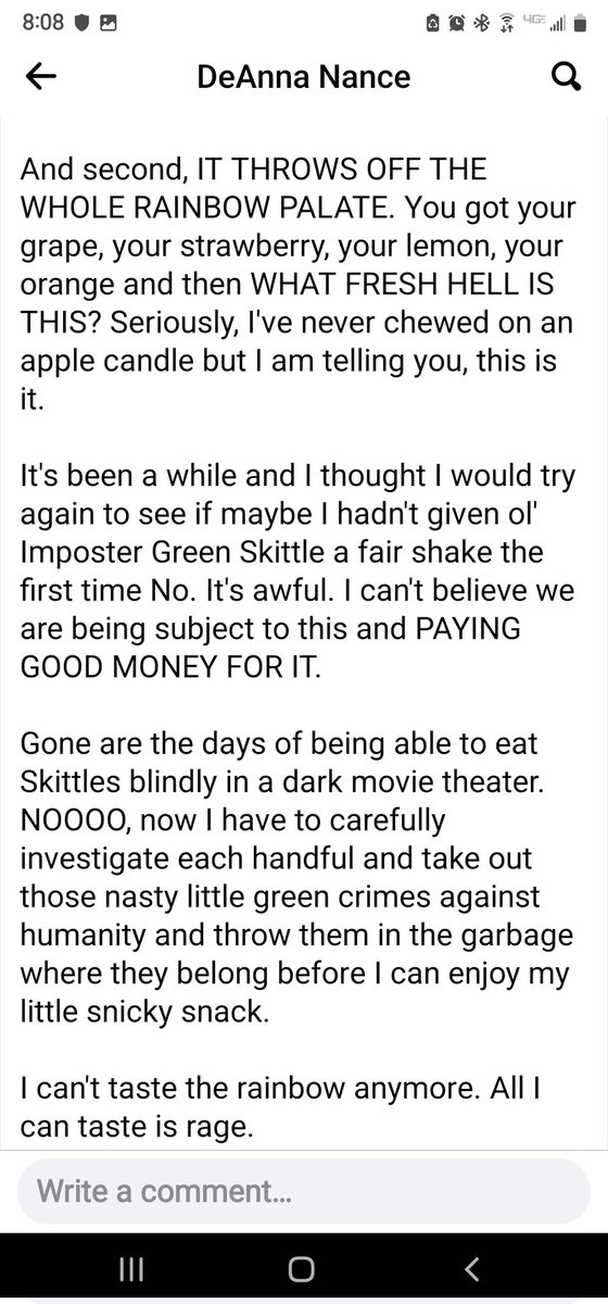 schmoofyfloofer's tweet photo. @Skittles definitely owes me a personal apology. You can bring back lime but you can't give me back the piece of my heart that shattered when you took it away. https://t.co/RbH3KVSnMy