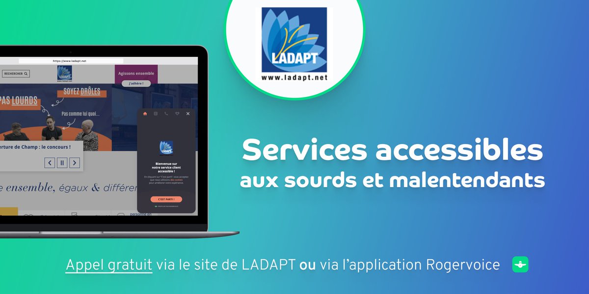 L'accueil téléphonique de @LADAPT, association pour l'insertion sociale et professionnelle des personnes handicapées, est accessible aux personnes sourdes et malentendantes !🚀
Vous avez des questions ? N’hésitez plus, appelez-les !📲
Tous unis pour une société plus inclusive.💚