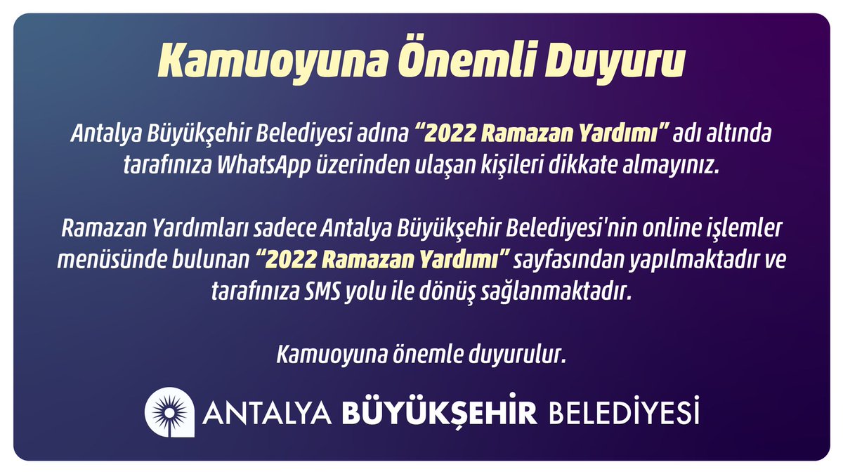Kamuoyuna Önemli Duyuru 📢