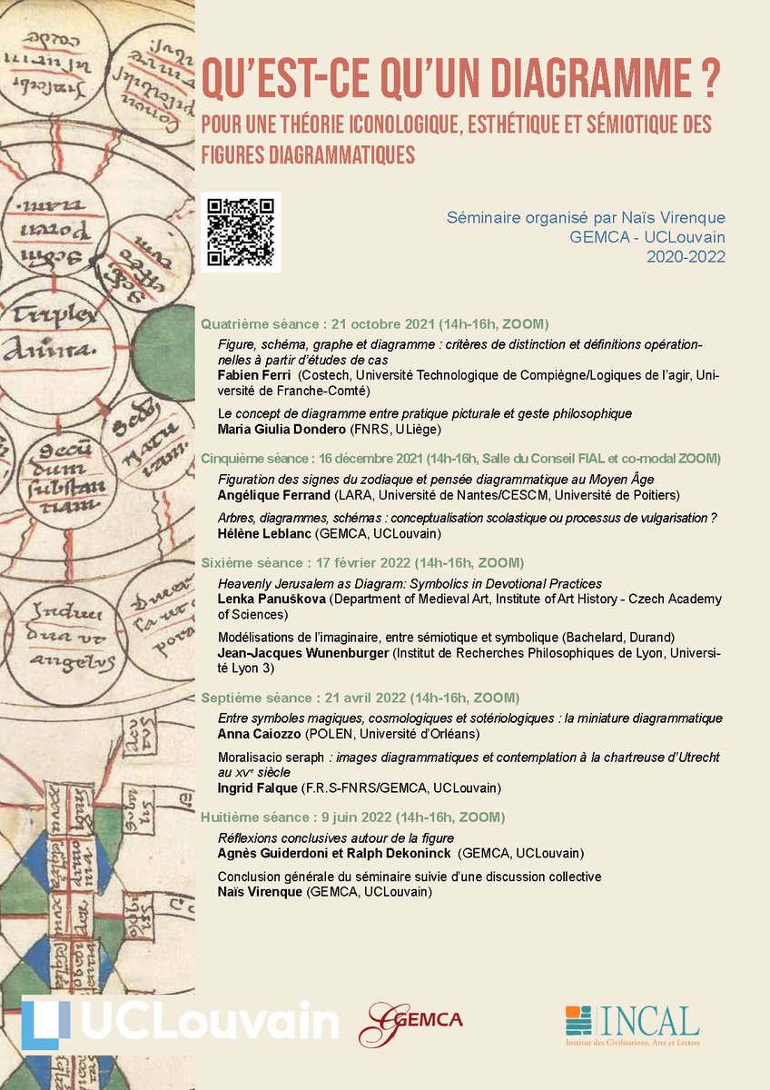 🗣️𝗦𝗘́𝗠𝗜𝗡𝗔𝗜𝗥𝗘
🔜Ce jeudi, ne manquez pas la 7e session du séminaire "Qu'est-ce qu'un #diagramme ?" organisé en ligne par Naïs VIRENQUE, avec Anna CAIOZZO (<a href="/Univ_Orleans/">Université d'Orléans</a>) et @ingfalque (<a href="/frsFNRS/">F.R.S.-FNRS</a> / @UCLouvain_be)

📆 21/4, 14h-16h
ℹ️ ✏ Zoom bit.ly/3u0tkKG