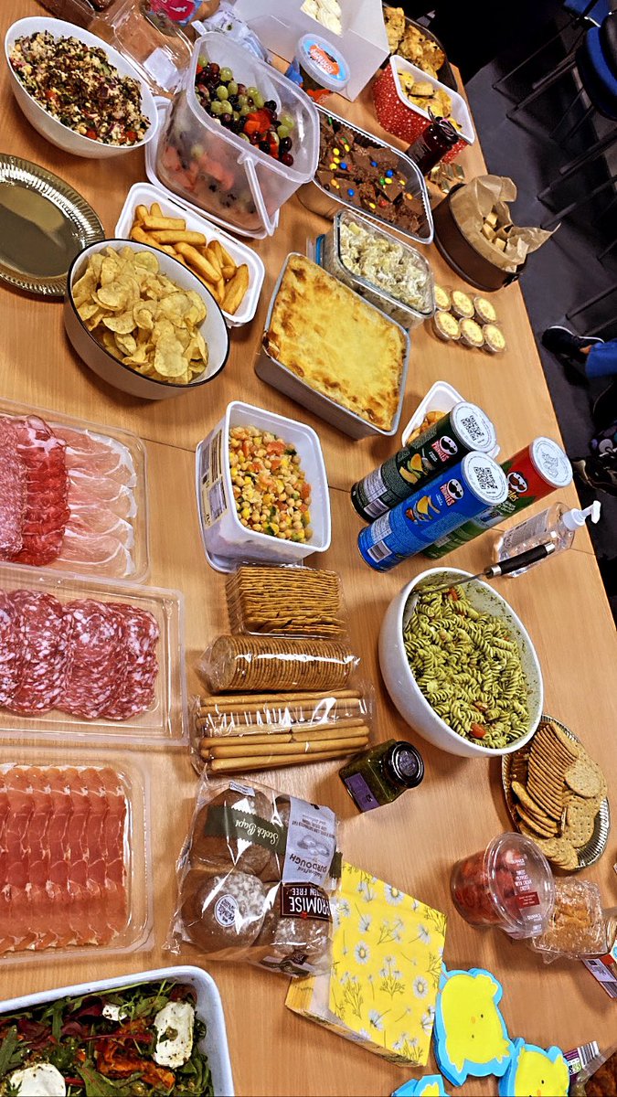 The first of the return of the physio Pot Luck Lunches here in <a href="/stjamesdublin/">St James's Hospital</a>! Kicking off with an Easter theme🐣Another success from the Social Committee 🎉❤️<a href="/niamhphysio/">Niamh Murphy</a> <a href="/sheilsroc/">Sheila Roche</a> <a href="/brid_wilson/">Bríd Wilson</a>