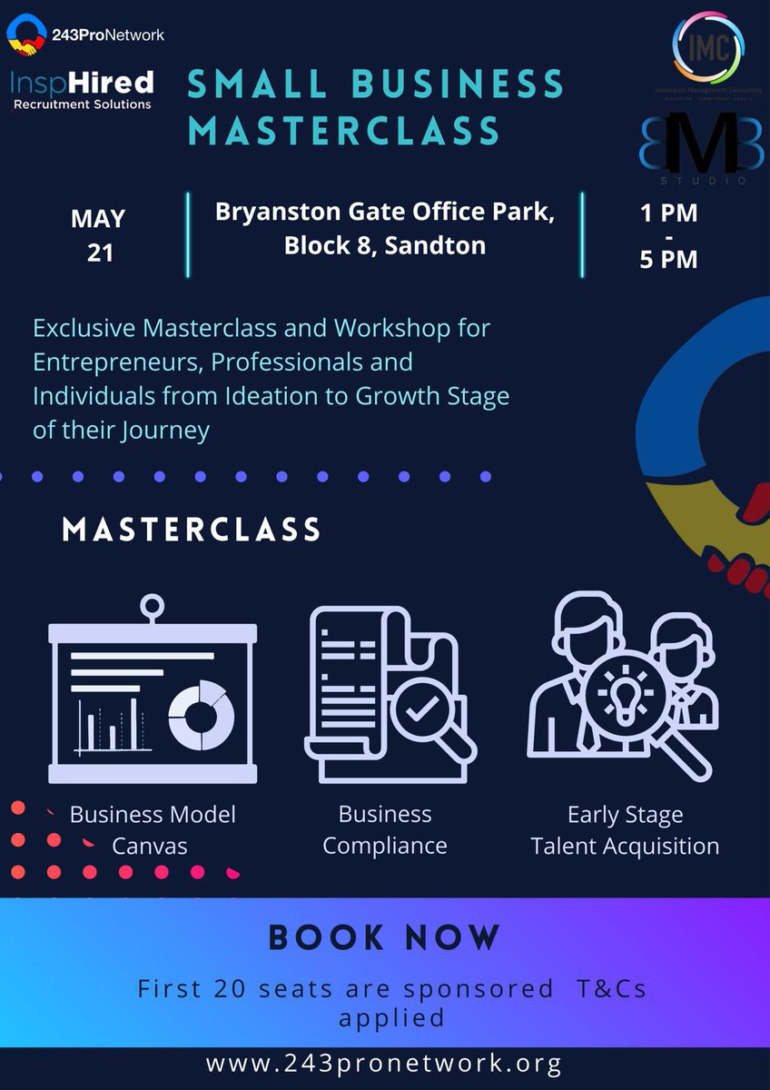 243_pro_network's tweet photo. 🚨Exciting Announcement - first Masterclass of the year 2022🚨

Are you an entrepreneur that is trying to grow your business, _or have an_ idea that you are not sure how to go about it? 

This is the #masterclass for you. 

#signup 
#243ProNetwork
#knowledgesharing 
#community https://t.co/nODYupHlji