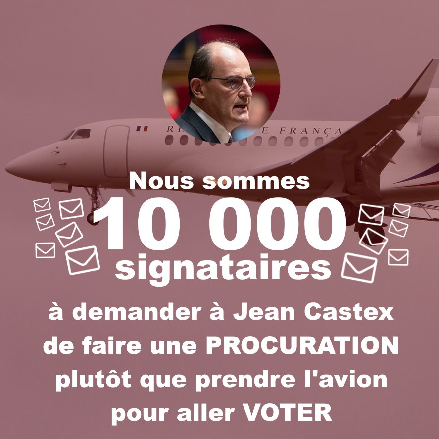 Déjà 10.000 signataires au bout de seulement 24h ! 🥳
Merci à toustes pour votre mobilisation ! 👏👏👏

On continue à signer et partager 👉 agir.greenvoice.fr/petitions/cast…

<a href="/JeanCASTEX/">Jean Castex</a>, les Français-es vous regardent : allez vous faire une procuration le 24 avril ? 👀