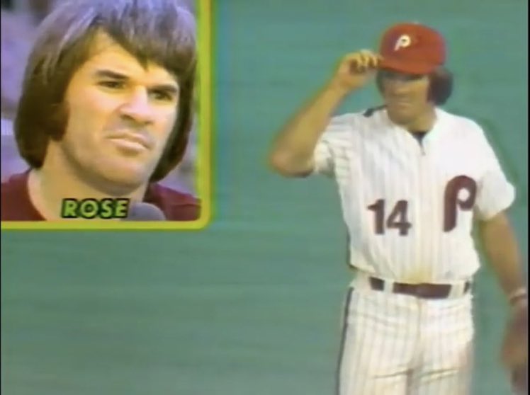 Happy birthday to former Phillies 1st baseman Pete Rose, seen here tipping his cap to himself 