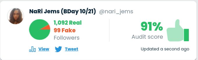 Check out my audit! https://t.co/YjSbwb3gZ5 #twitteraudit https://t.co/57lBjycbVf<a href="/tag/twitteraudit"class="tags">#twitteraudit</a>