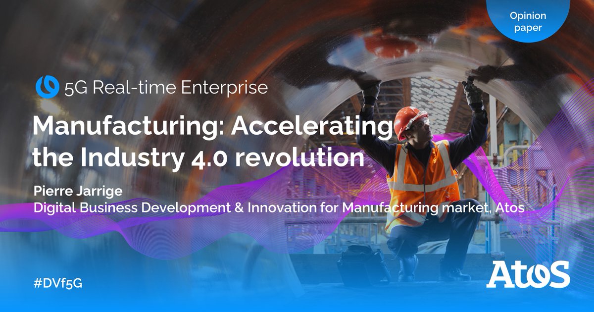 AtosBelux's tweet photo. [#DVf5G] For Manufacturing, #5G is a game-changer, bringing hyperconnectivity with flexibility onto factory floors and warehouses. Read Pierre Jarrige's article in Digital Vision for 5G opinion paper: https://t.co/3sJjdmoMu6 https://t.co/hAFv82rrT7