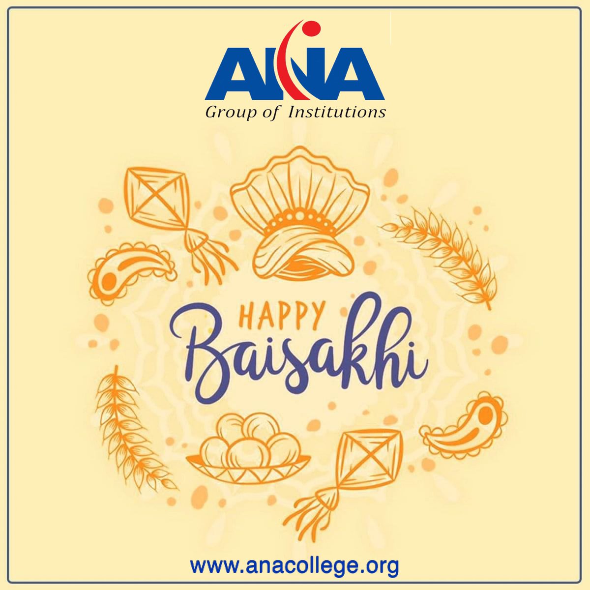 AnaInstitutions's tweet photo. On this occasion of #Baisakhi, let us pray it will be a year with new peace, and new happiness. May we be blessed with peace throughout the coming season.

@AnaInstitutions wishes you all Happy Baisakhi!!
.
.
.
.
#baisakhi #happybaisakhi #baisakhifestival
#ANAGroupofInstitutions https://t.co/QVEXARUeTv