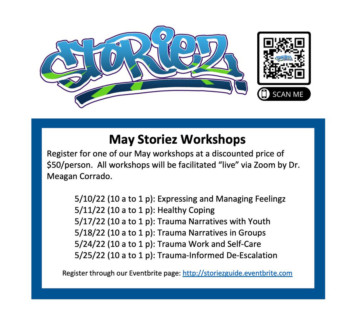 storiezguide's tweet photo. Sign up for one of our upcoming workshops at a discounted rate! #storiez #storiezguide #traumainformed #traumahealing https://t.co/tJbbV6OfJC