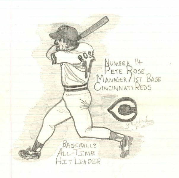 Happy 81st birthday to Pete Rose! I drew this in high school when I should ve been paying attention in class. 