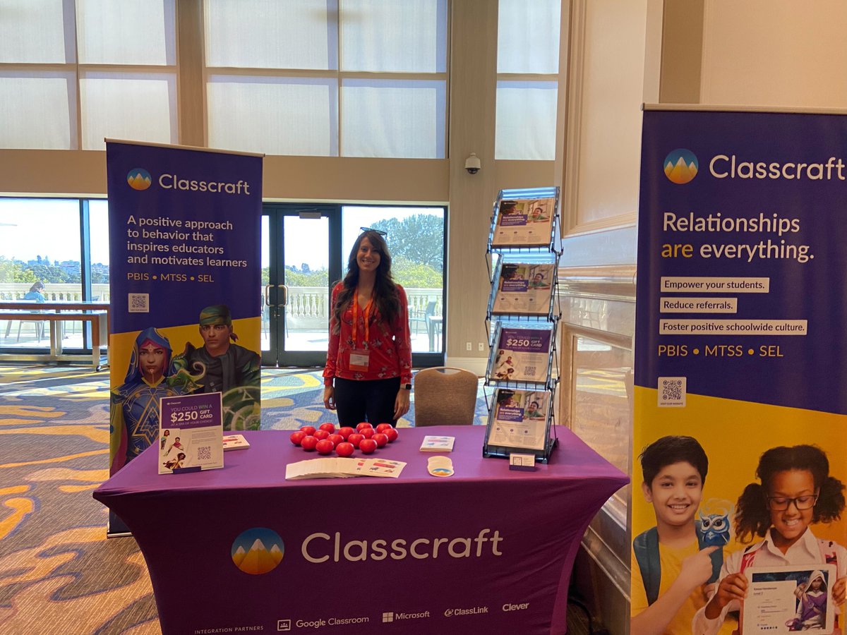 classcraftgame's tweet photo. Another awesome day begins at @theAPBS 🙌 Can’t wait to meet more of you! Be sure to swing by the Classcraft table to play some ring toss and enter round 2 of our raffle.
#behaviorsupport #APBS2022 #Teacherlife #PositiveBehaviorSupportWorks #swpbs #behaviormanagement https://t.co/xk5cs8Fm20