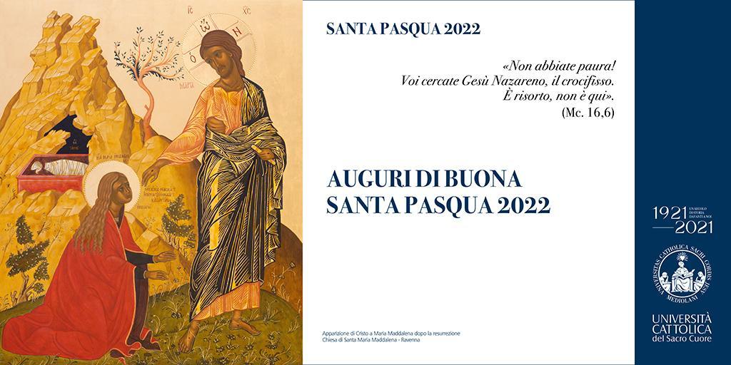 Unicatt's tweet photo. Il Messaggio per la Santa #Pasqua2022 di S. E. Mons. Claudio Giuliodori, Assistente Ecclesiastico Generale dell'Università Cattolica. Auguri di #BuonaPasqua a tutta la comunità universitaria #Unicatt100 https://t.co/u8p8sn5WG7 https://t.co/kgxFjP1Q0X