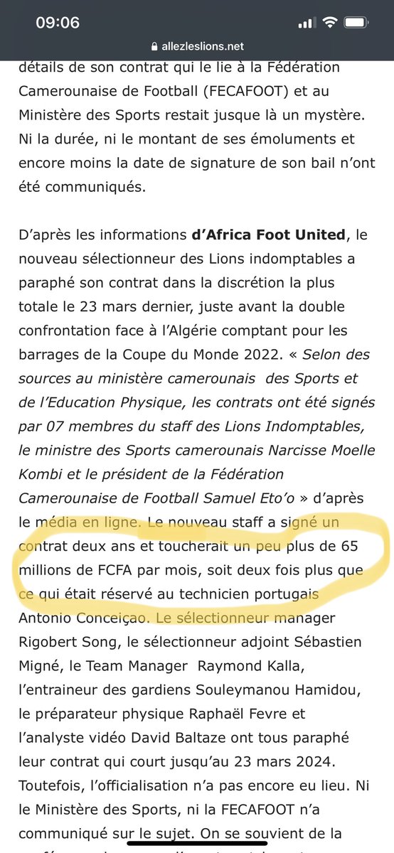 Wally_k03's tweet photo. @AllezLesLions Il faut lire. 65millions de FCFA par mois. https://t.co/QwzYbRTwpW