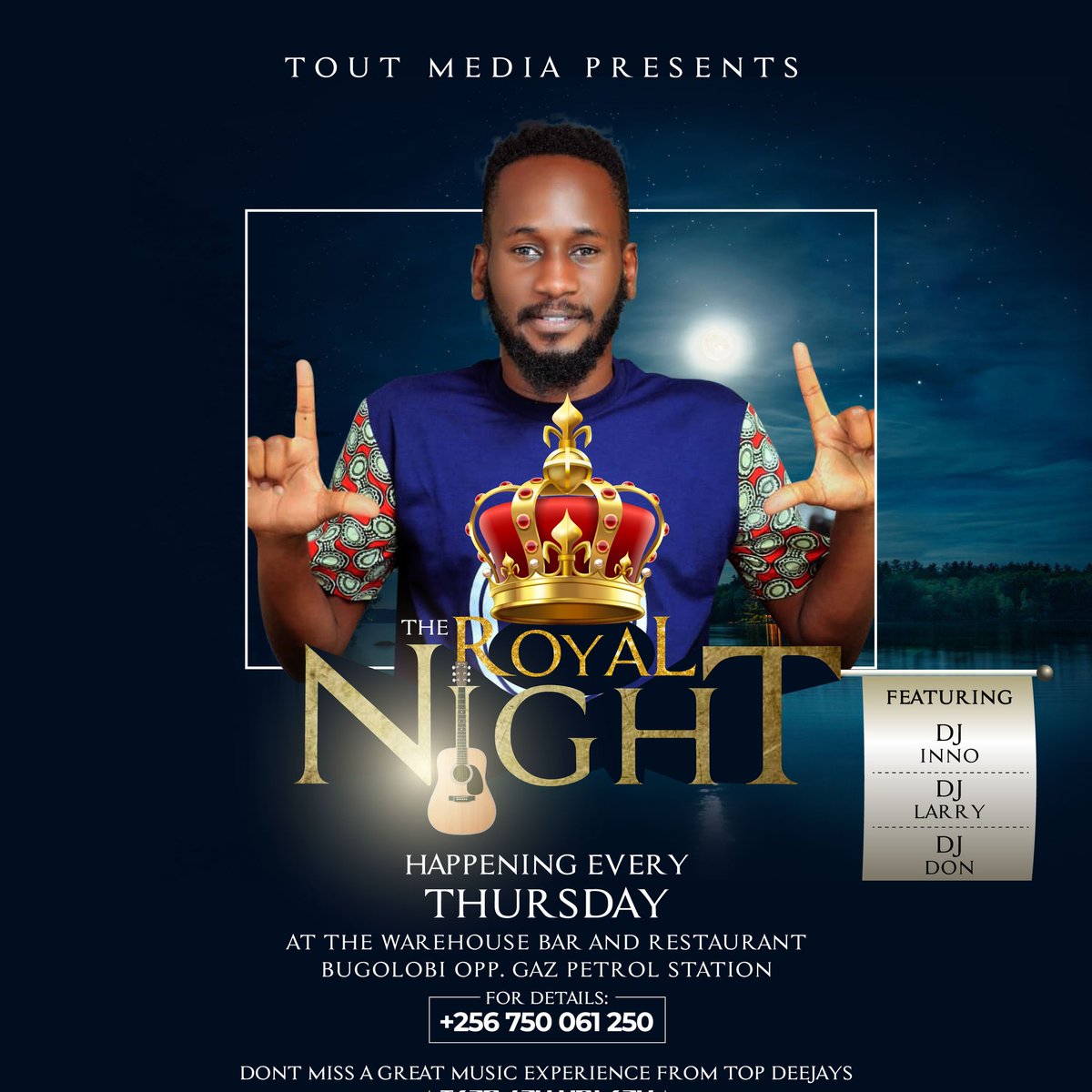 ToutEvents_'s tweet photo. A bird view into tonight's deejay line up is @djinno256. Come witness his amazing mixes tonight @WarehouseUg Bugolobi as we usher in our second edition.

#RoyalNight. https://t.co/m1IJHkS7bt
