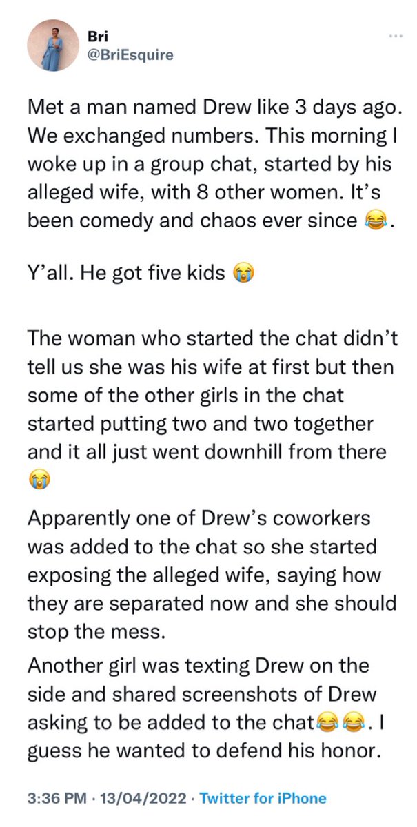 Postsubman's tweet photo. - Wife creates a chat group, adds all her husband’s sidechics to discuss him. https://t.co/SR178EY0zq