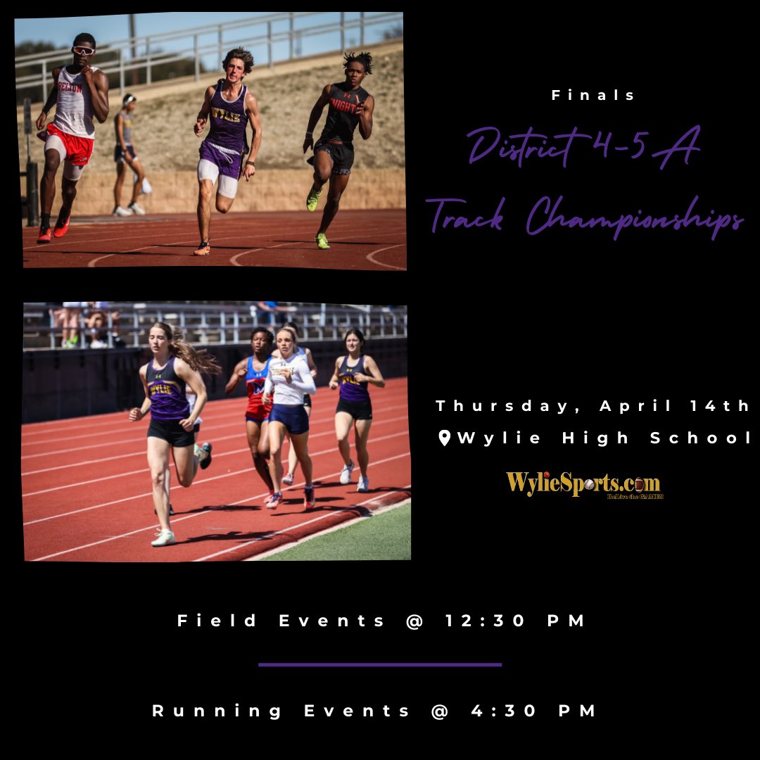 Wylie Boys Track on Twitter "🏃 Finals today at the 45A District Track