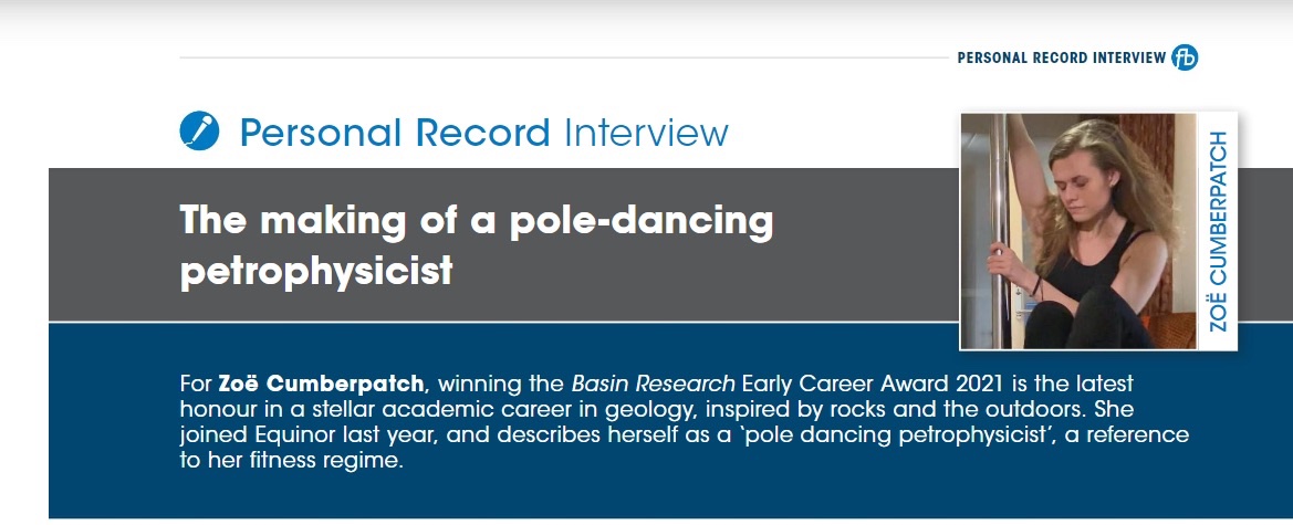 If you also have your sights set on becoming a pole dancing petrophysicist (and lets face it why wouldn't you 😏) you can read more about my journey, reflections and recent <a href="/BasinResearch/">Basin Research</a> early career award here: firstbreak.org

<a href="/EAGE_Global/">EAGE</a> 
 #WomenInSTEM #poledance