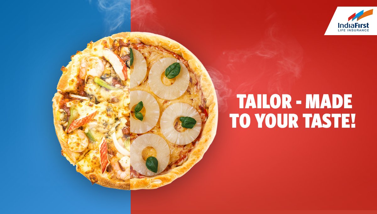 IndiaFirst_Life's tweet photo. Whether you are team pizza or team pizza with Pineapple, we've got you. Kyunki the #rightinsurance is the one jo aapke liye bana ho #CustomMadeForYou To know more, visit: https://t.co/ml6UvX2gHb
#pizza #pineapple #food #covered #security #indiafirstlife #customisedplans #insured https://t.co/dNagIBtmTt