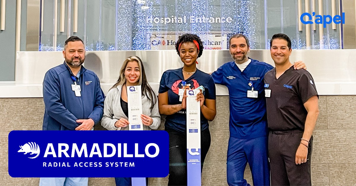 q_apel's tweet photo. Q'Apel Medical, Inc. would like to thank and congratulate Mohamad Ezzeldin for performing the first two #Armadillo Radial Access System cases in the HCA Gulf Coast Division at HCA Houston Healthcare Kingwood! 
@EzzeldinMohamad
 @q_apel
 @JeffGomez25
 @HCAhealthcare
 @HCAHouston https://t.co/F45S8Yo0Aw