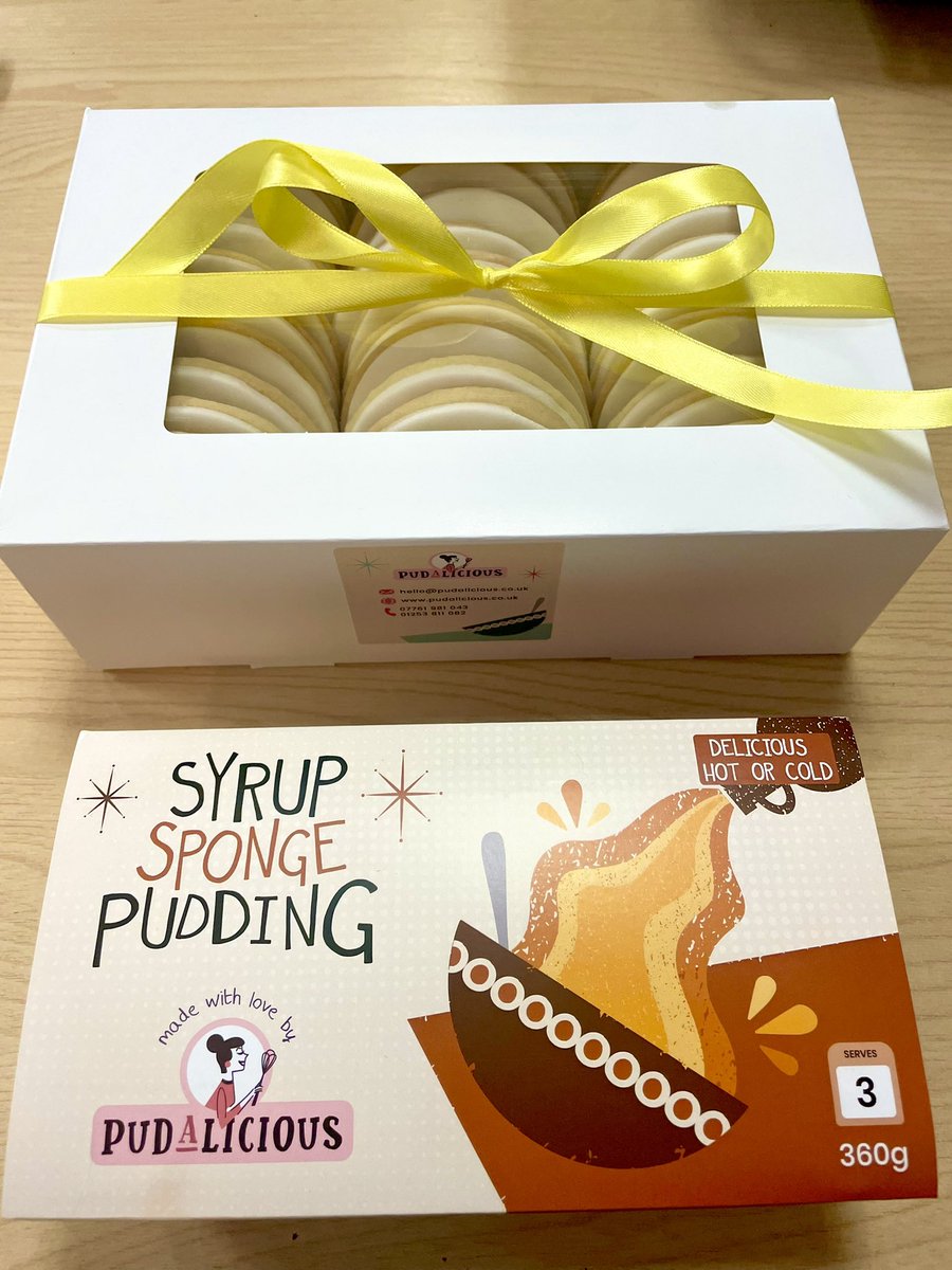 shoutnetwork's tweet photo. Special delivery at Shout Network HQ! 🤩

Thank you SO much to Shout Network members, @pud_a_licious for making us these delicious branded biscuits and a syrup sponge pudding! 😋 https://t.co/r4VYgZns6M