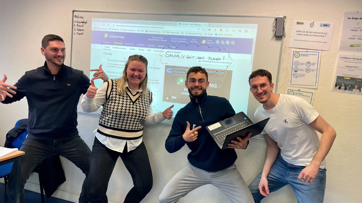 MENSAFORMATION's tweet image. Depuis le début de la semaine, nos #bachelors #RM2C ont lancé et fait évoluer leur entreprise virtuelle pour le #Business Game ! #Stratégies d'#entreprise, #performance, #compétitivité, #tendances, évolutions du #marché. #formation #alternance #apprentissage #professionnalisation